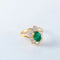 Bague 53 Bague en or jaune 18 ct avec émeraude et diamants 58 Facettes