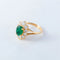 Bague 53 Bague en or jaune 18 ct avec émeraude et diamants 58 Facettes