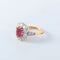 Bague 55 Bague en or jaune 18 ct et platine avec rubis et diamants 58 Facettes