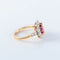 Bague 55 Bague en or jaune 18 ct et platine avec rubis et diamants 58 Facettes