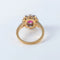Bague 55 Bague en or jaune 18 ct et platine avec rubis et diamants 58 Facettes