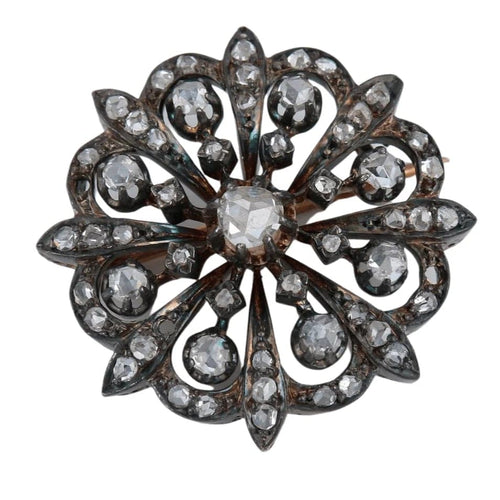 Broche Broche en or 18 ct et argent, époque Napoléon III 58 Facettes