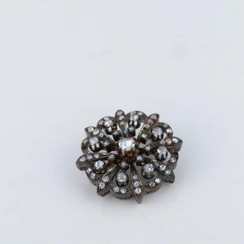 Broche Broche en or 18 ct et argent, époque Napoléon III 58 Facettes