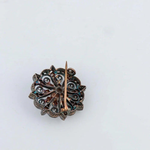 Broche Broche en or 18 ct et argent, époque Napoléon III 58 Facettes