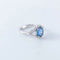 Bague 53 Bague en or blanc 18 ct avec saphir et diamants 58 Facettes