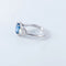 Bague 53 Bague en or blanc 18 ct avec saphir et diamants 58 Facettes