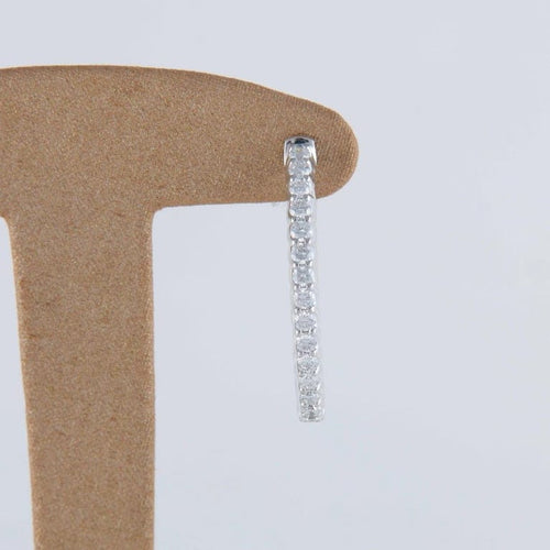 Boucles d'oreilles Créoles en or blanc 18 ct et diamants 2,11 ct 58 Facettes