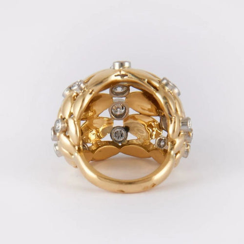 Bague 57 Bague boule en or jaune 18K et diamants 58 Facettes