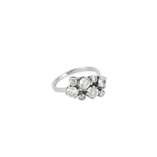 Bague 51 Bague en or gris 18K sertie de diamants taille ancienne 58 Facettes 3529