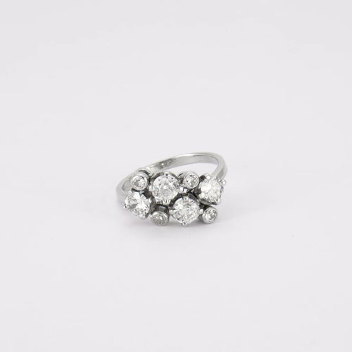 Bague 51 Bague en or gris 18K sertie de diamants taille ancienne 58 Facettes 3529