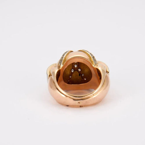 Bague 53.5 Bague « Casque » en or jaune 18K et diamants 58 Facettes