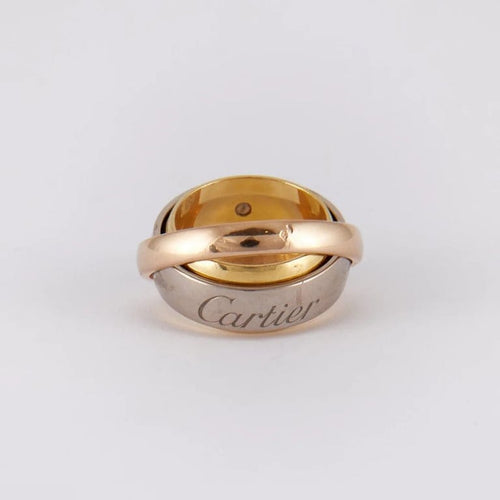 Bague 51 Cartier - Bague multi-anneaux en or jaune, blanc et rose 18K 58 Facettes