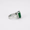 Bague 53 Bague en or blanc 18K avec émeraude et diamants 58 Facettes
