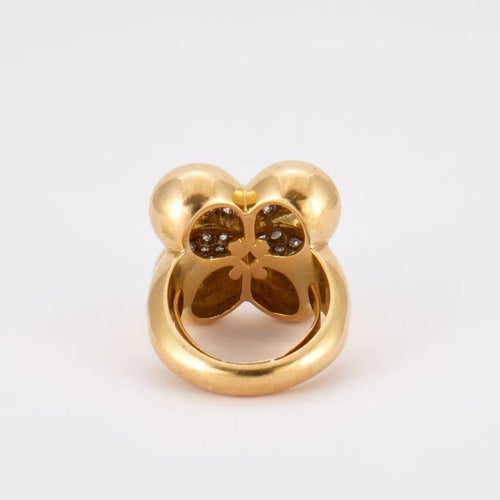 Bague 52 Bague motif trèfle en or jaune 18K et diamants 58 Facettes