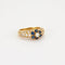 Bague 52.5 Bague fleur en or jaune 18K avec saphirs et diamants 58 Facettes