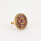 Bague 50.5 Bague rubis et roses de diamant en or jaune 18K, XIXe siècle 58 Facettes