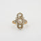 Bague 52 Bague Art nouveau en or jaune et or blanc 18K, perles et diamants 58 Facettes
