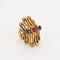 Bague 48 Lalaounis - Bague cabochons en or jaune 18K rubis et saphirs 58 Facettes