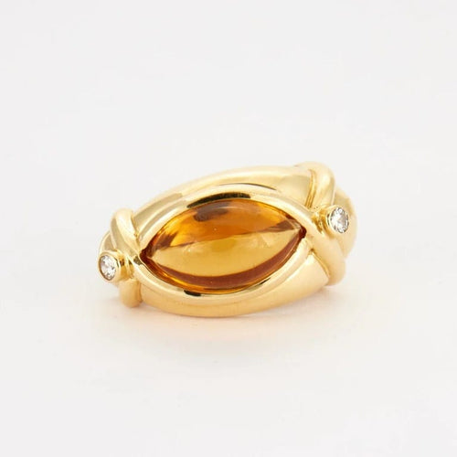 Boucles d'oreilles Boucles d'oreilles citrines et diamants en or jaune 18K 58 Facettes