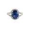 Bague 49 Bague en or blanc 18K avec saphir 3,22 ct et diamants 58 Facettes