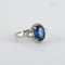Bague 49 Bague en or blanc 18K avec saphir 3,22 ct et diamants 58 Facettes