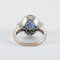 Bague 49 Bague en or blanc 18K avec saphir 3,22 ct et diamants 58 Facettes