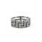Bague 55 Bague anneau motif grec en platine pavée de diamants 58 Facettes