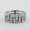 Bague 55 Bague anneau motif grec en platine pavée de diamants 58 Facettes