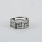 Bague 55 Bague anneau motif grec en platine pavée de diamants 58 Facettes