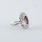 Bague 52 Bague marguerite tourmaline rose et diamants en or blanc 18K 58 Facettes