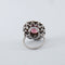 Bague 52 Bague marguerite tourmaline rose et diamants en or blanc 18K 58 Facettes