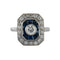 Bague 53 Bague style Art déco en platine avec saphirs et diamants 58 Facettes