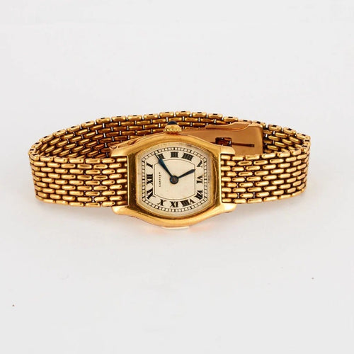 Montre Cartier - Montre Tortue en or jaune 58 Facettes
