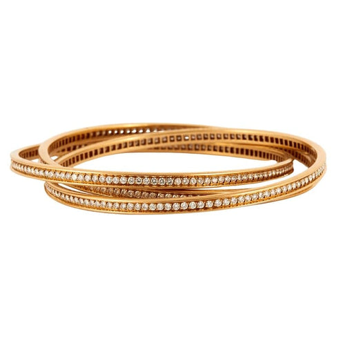 Bracelet Cartier Trinity - Bracelet en or jaune serti de diamants 58 Facettes