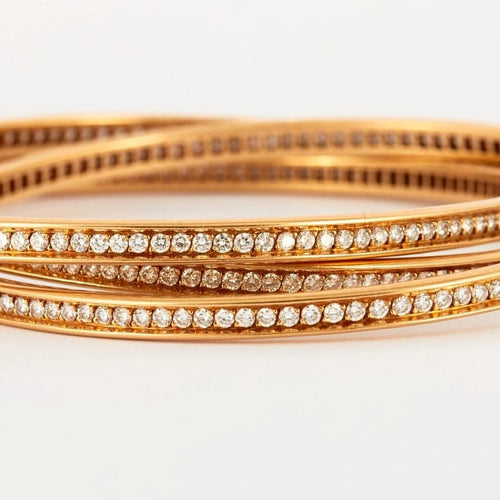 Bracelet Cartier Trinity - Bracelet en or jaune serti de diamants 58 Facettes