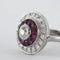 Bague 53.5 Bague style Art déco en platine avec diamants et rubis 58 Facettes