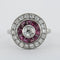 Bague 53.5 Bague style Art déco en platine avec diamants et rubis 58 Facettes