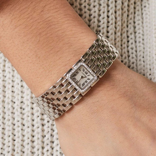 Montre Cartier Panthère Ruban - Montre en or blanc et diamants 58 Facettes
