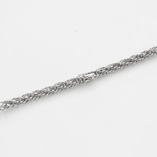 Collier Sautoir à billes en or gris et or blanc 18 carats 58 Facettes