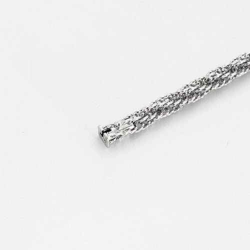 Collier Sautoir à billes en or gris et or blanc 18 carats 58 Facettes