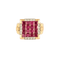 Bague 49 Lacloche - Bague en or jaune 18 carats rubis synthétiques et diamants 58 Facettes