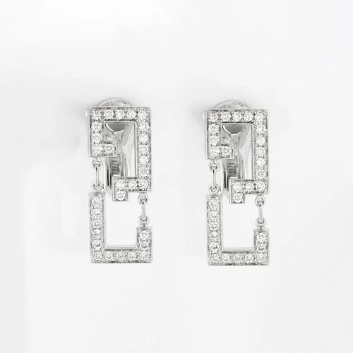 Boucles d'oreilles Cartier Baiser du Dragon - Boucles d'oreilles en or blanc et diamants 58 Facettes
