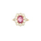 Bague 55.5 Bague marguerite - Saphir rose et diamants en or jaune et platine 58 Facettes