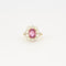 Bague 55.5 Bague marguerite - Saphir rose et diamants en or jaune et platine 58 Facettes