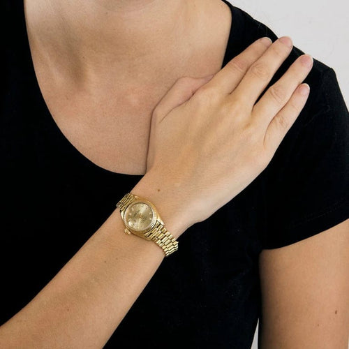 Montre Rolex Oyster Perpetual Datejust Lady - Montre en or jaune 18K à diamants 58 Facettes
