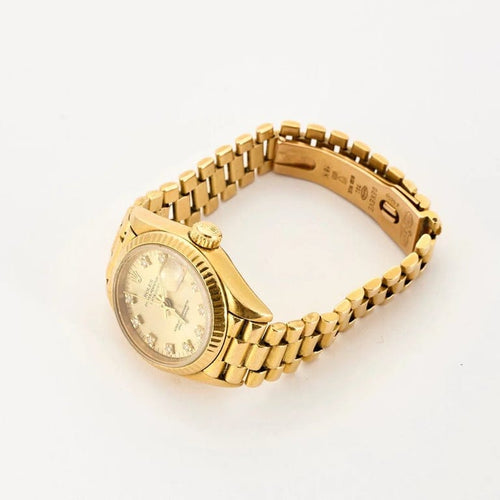 Montre Rolex Oyster Perpetual Datejust Lady - Montre en or jaune 18K à diamants 58 Facettes