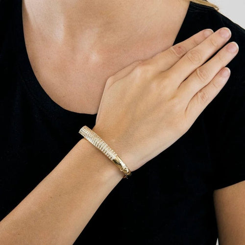 Bracelet Bracelet jonc en or jaune 18K et diamants 58 Facettes