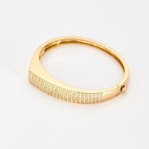 Bracelet Bracelet jonc en or jaune 18K et diamants 58 Facettes