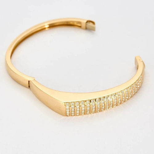 Bracelet Bracelet jonc en or jaune 18K et diamants 58 Facettes
