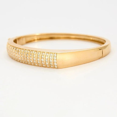 Bracelet Bracelet jonc en or jaune 18K et diamants 58 Facettes